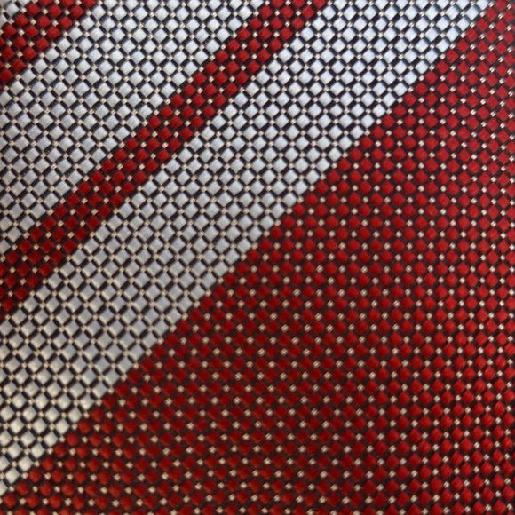 TAKASHIMAYA Men's Red Wine Light Blue Striped Neck Tie Business Classic Textured - Picture 4 of 13